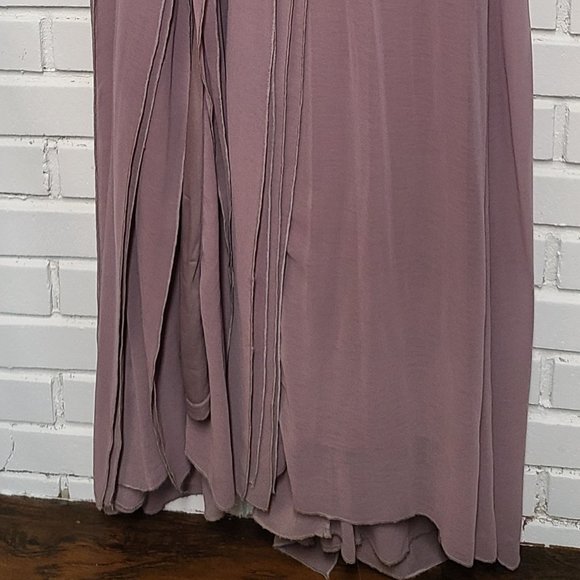 Formal lavender mauve ruffle dress - Picture 3 of 8